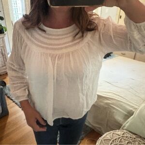 GAP White Lace Trim Top